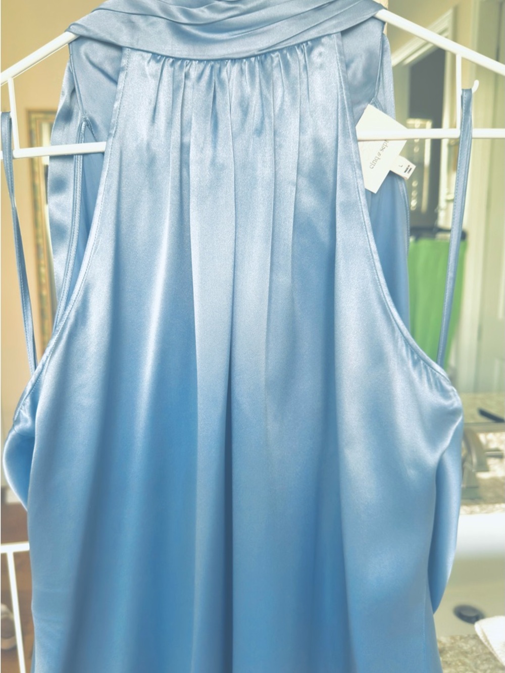 Silk Baby Blue Halter Blouse